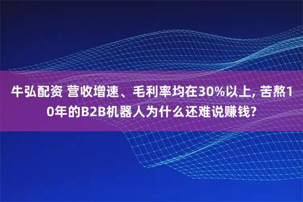 牛弘配资 营收增速、毛利率均在30%以上, 苦熬10年的B2B机器人为什么还难说赚钱?